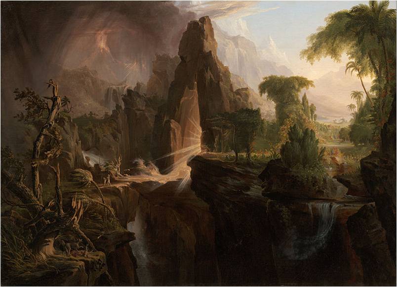 托马斯·科尔，《被逐出伊甸园》，1828年