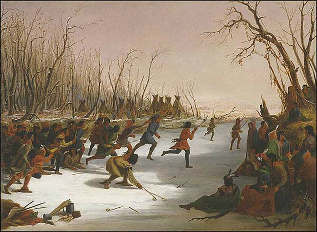 赛斯·伊士曼，《冬天的圣彼得河上的达科他的舞团》，1848年，布面油画，阿蒙·卡特博物馆