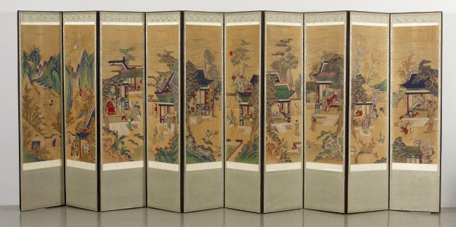 儿童艺术策展人-世界各地的艺术-韩国-韩国，十板折叠屏风与孝道的场景，18 -19世纪，沃尔特斯艺术博物馆-全尺寸