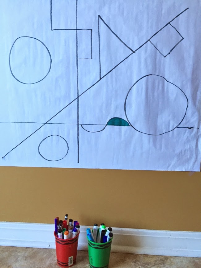 儿童艺术策展人-抽象合作艺术邀请-学龄前抽象艺术-线条和形状画
