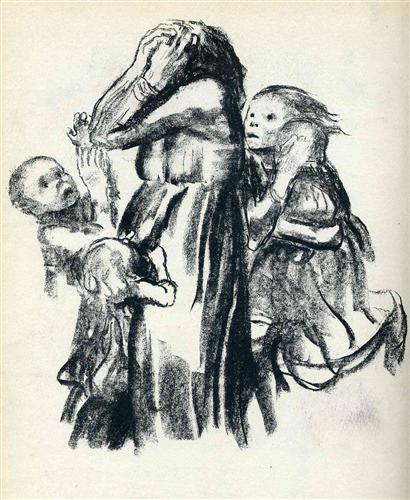 儿童艺术策展人- Käthe科尔维茨，在行动中丧生，1921