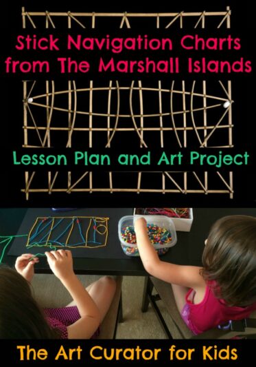 儿童艺术策展人-马绍尔群岛条形图表课程计划和艺术项目-密克罗尼西亚导航图