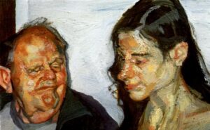 儿童艺术策展人-艺术史中的父亲-卢西安·弗洛伊德，女儿和父亲，2002年