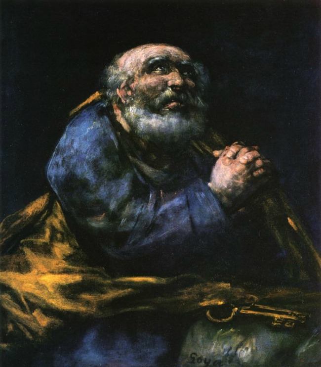 弗朗西斯科·戈雅，《忏悔的圣彼得》，约1820年