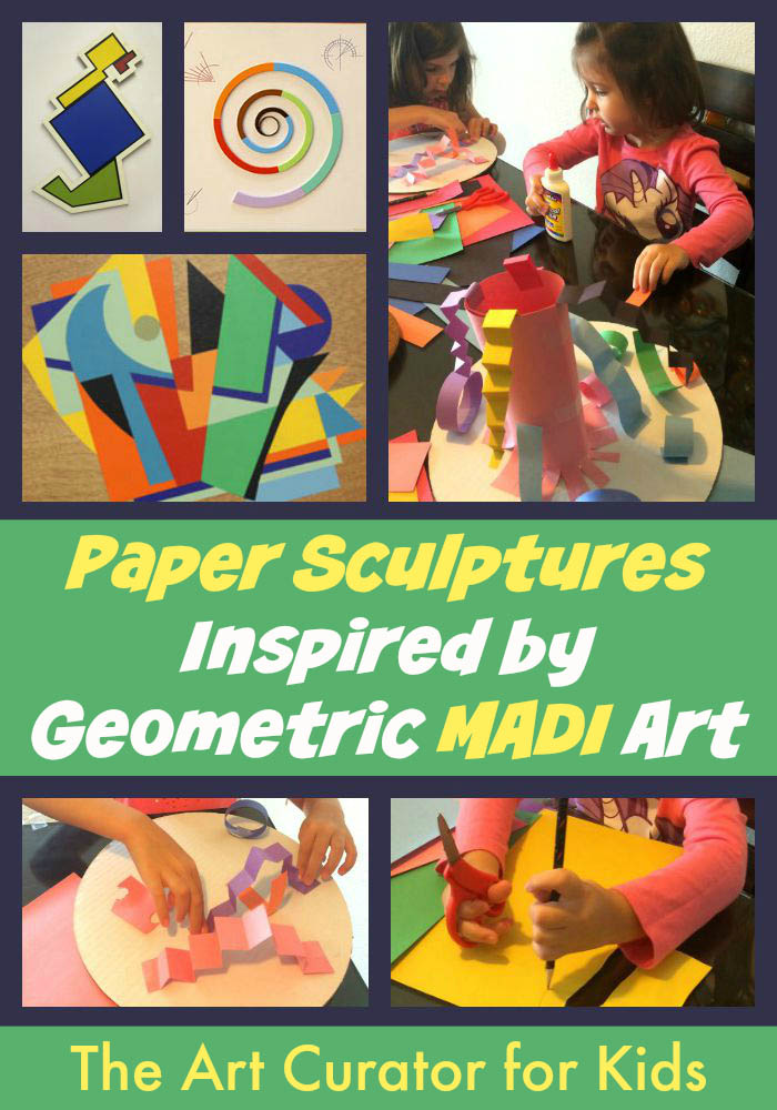 儿童艺术策展人-受几何MADI艺术启发的纸雕塑-儿童文化艺术，MADI儿童艺术项目