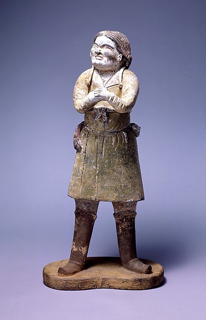 中国，站立的服务员，7世纪，大都会博物馆