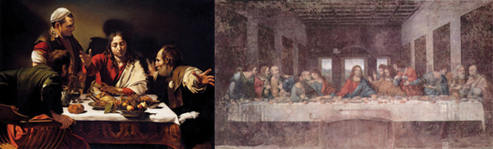 并列的《最后的晚餐》和《以马忤斯的晚餐》，艺术对比