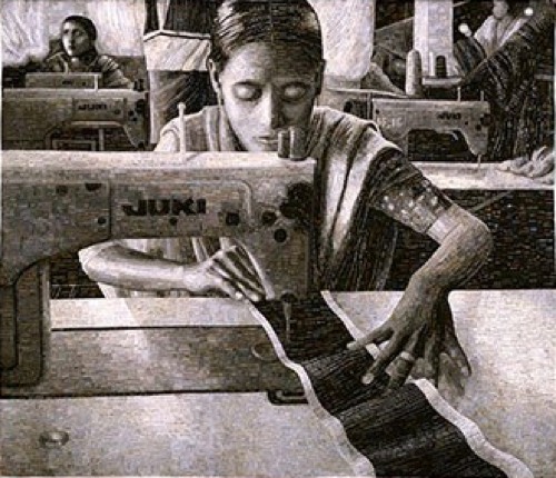 Terese Agnew，纺织工人的肖像，2005 -五感绘画