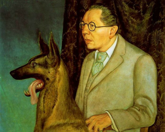艺术中的狗——奥托·迪克斯，雨果·埃尔弗斯与狗，1926年